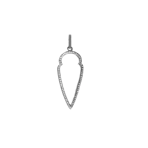Pave Diamond Arrowhead Pendant, 925 Sterling Silver Open Arrowhead