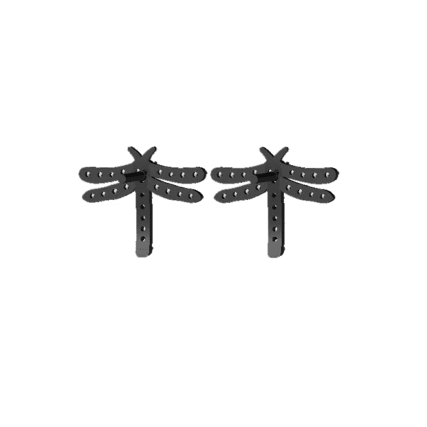 Diamond Pave Dragonfly Stud Earrings, 925 Silver Stud Earrings - Image 2