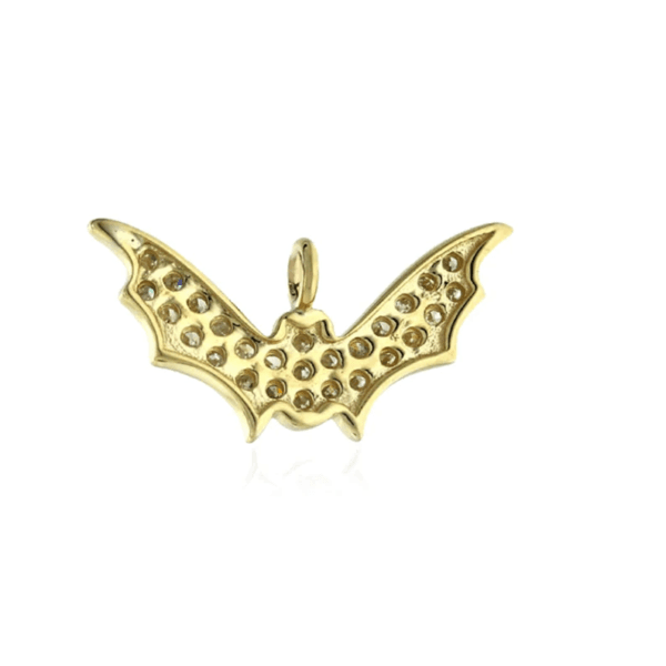 Real Diamond Bat Charm, 925 Sterling Silver Charm Pendant - Image 3