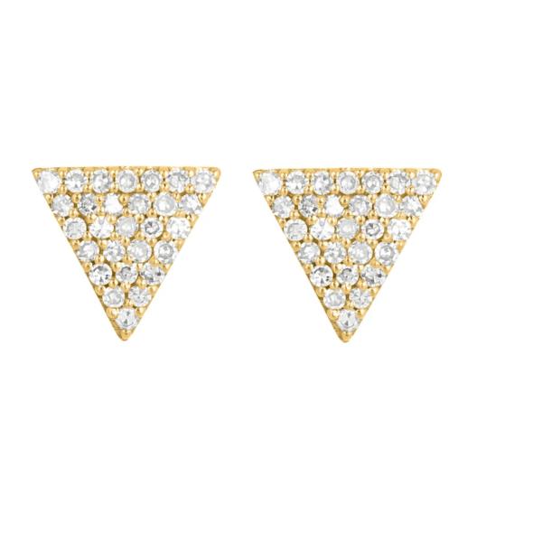 Diamond Triangle Earrings, Diamond Mini Stud Earrings