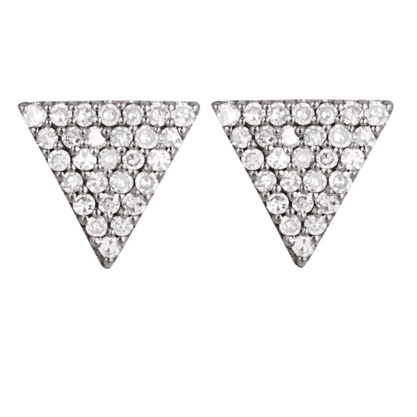 Diamond Triangle Earrings, Diamond Mini Stud Earrings - Image 5