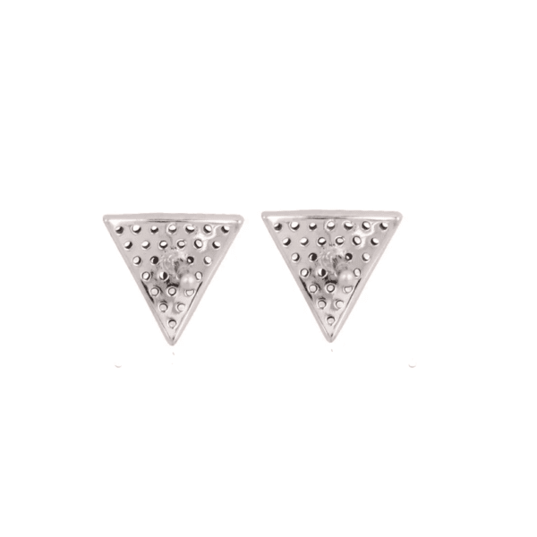 Diamond Triangle Earrings, Diamond Mini Stud Earrings - Image 4