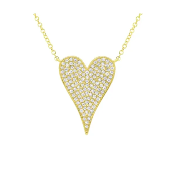 Pave Diamond Pendant, 14k Yellow Gold Pendant