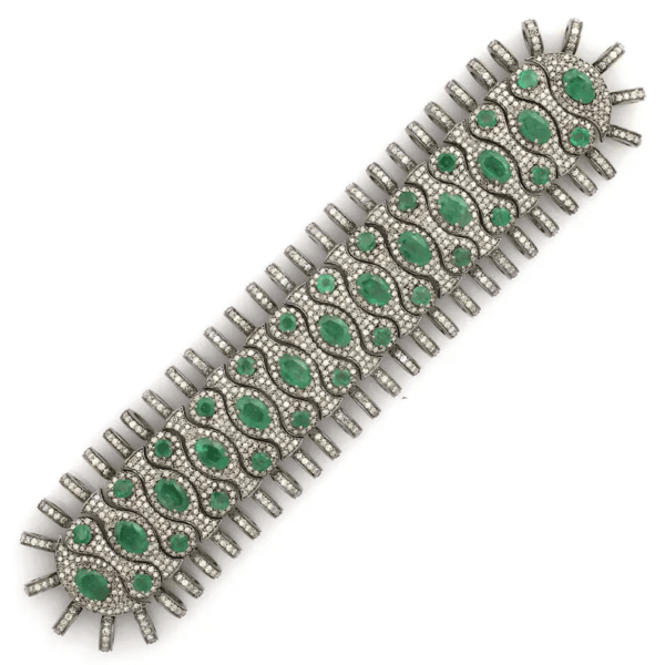 Pave Diamond Macrame Bracelet, Handmade Emerald Thread bracelet