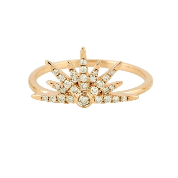 14k Yellow Gold Ring, Yellow Gold Diamond Ring