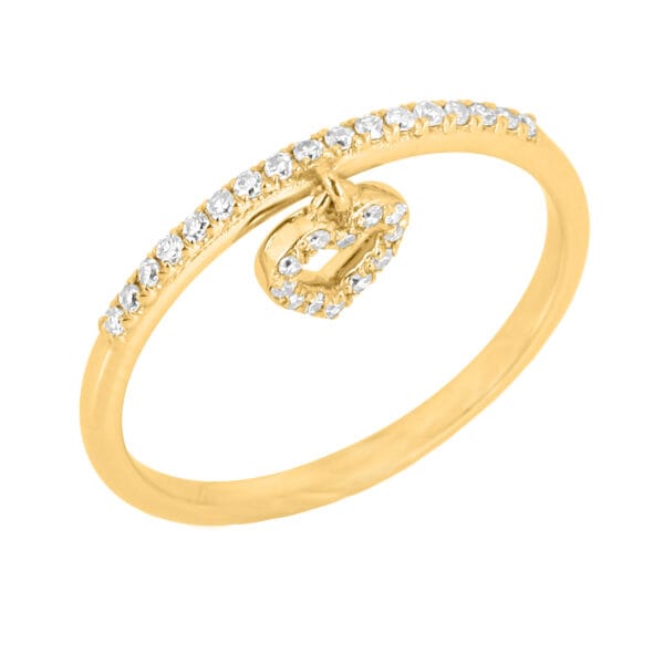 Diamond Hanging Heart Ring Band, Real Diamond Wedding Ring - Image 3