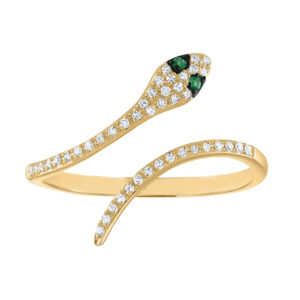 Diamond Snake Ring, Pave Diamond Serpent Ring