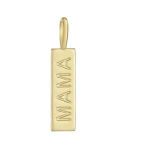 Plain Solid Yellow Gold MAMA Pendant, Yellow Gold Personalize Pendant