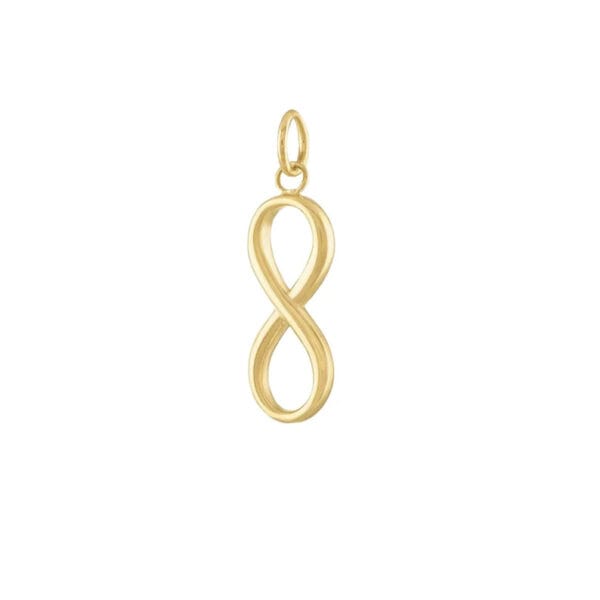 14k Yellow Gold Infinity Pendant, Solid Gold Infinity Charm - Image 3