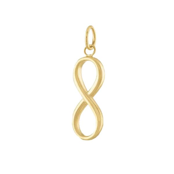 14k Yellow Gold Infinity Pendant, Solid Gold Infinity Charm